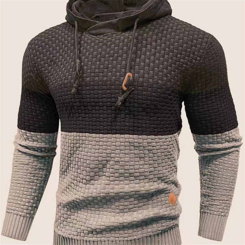 Men's Stretchy and Breathable Tricolor Long-Sleeve Hoodie