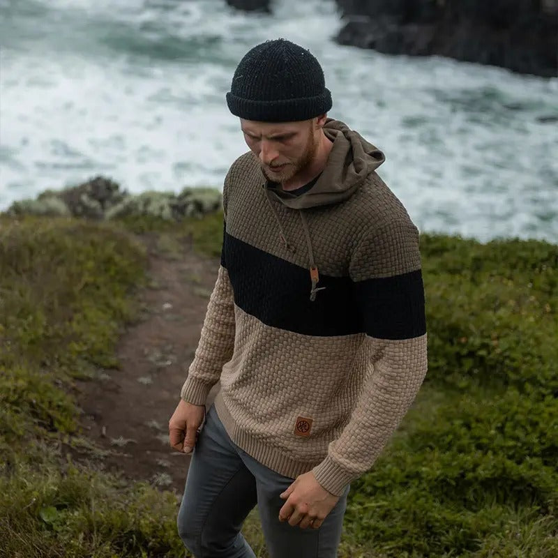 Men's Stretchy and Breathable Tricolor Long-Sleeve Hoodie