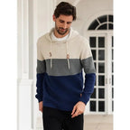 Men's Stretchy and Breathable Tricolor Long-Sleeve Hoodie