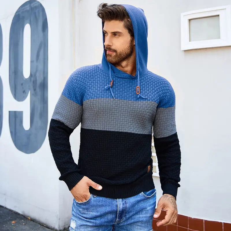 Men's Tricolor Casual Hoodie