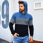 Men's Stretchy and Breathable Tricolor Long-Sleeve Hoodie