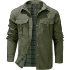 Men's Flannel Lined Shacket Jacket for Outdoors and Casual Wear
