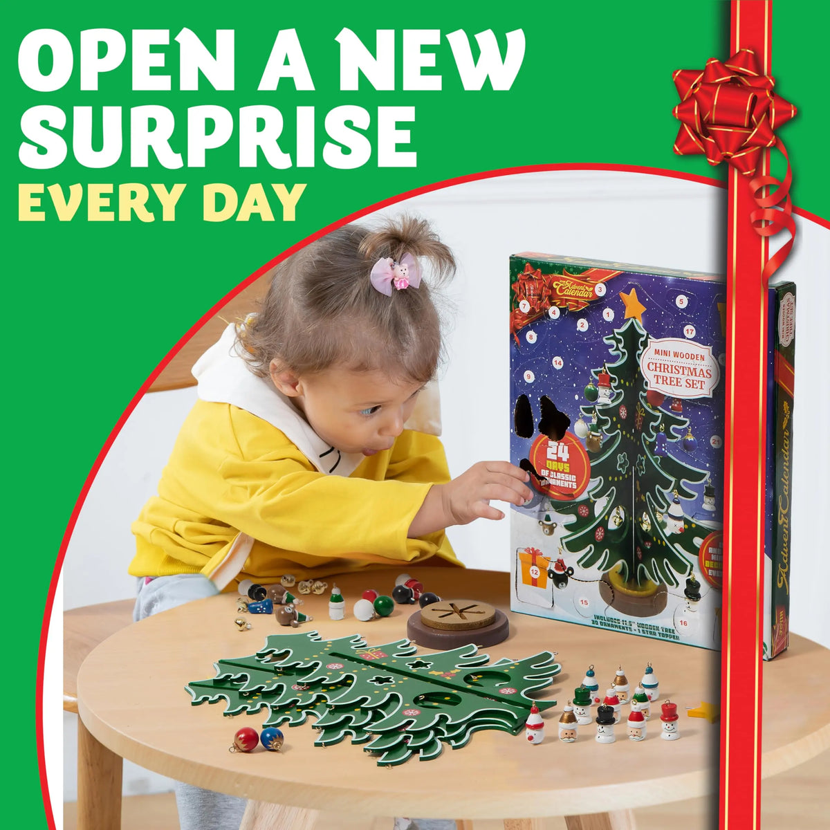 2026 Christmas Advent Calendar with 24 Ornaments