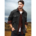 Men's Flannel Lined Shacket Jacket for Outdoors and Casual Wear