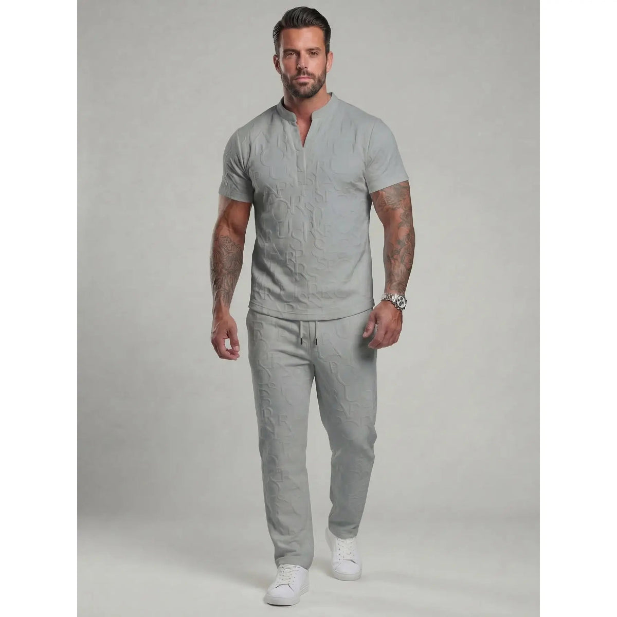 Men's Textured Tee & Pants 2-Piece Set