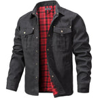 Men's Flannel Lined Shacket Jacket for Outdoors and Casual Wear