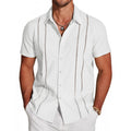 Men's Riviera Openwork Short Sleeve Button-Up Shirt - White