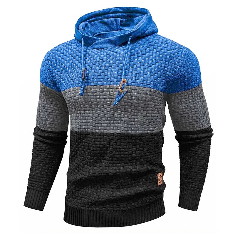 Men's Stretchy and Breathable Tricolor Long-Sleeve Hoodie