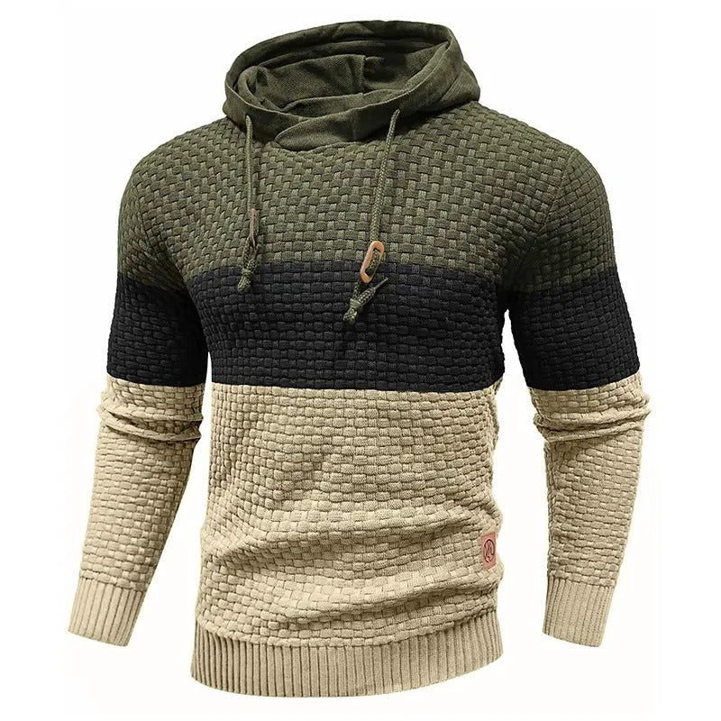 Men's Stretchy and Breathable Tricolor Long-Sleeve Hoodie
