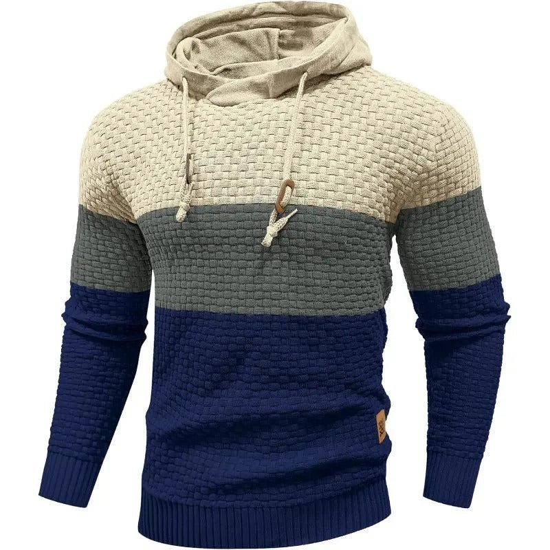 Men's Stretchy and Breathable Tricolor Long-Sleeve Hoodie
