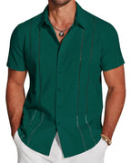 Men's Riviera Openwork Short Sleeve Button-Up Shirt
