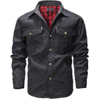 Men's Flannel Lined Shacket Jacket for Outdoors and Casual Wear