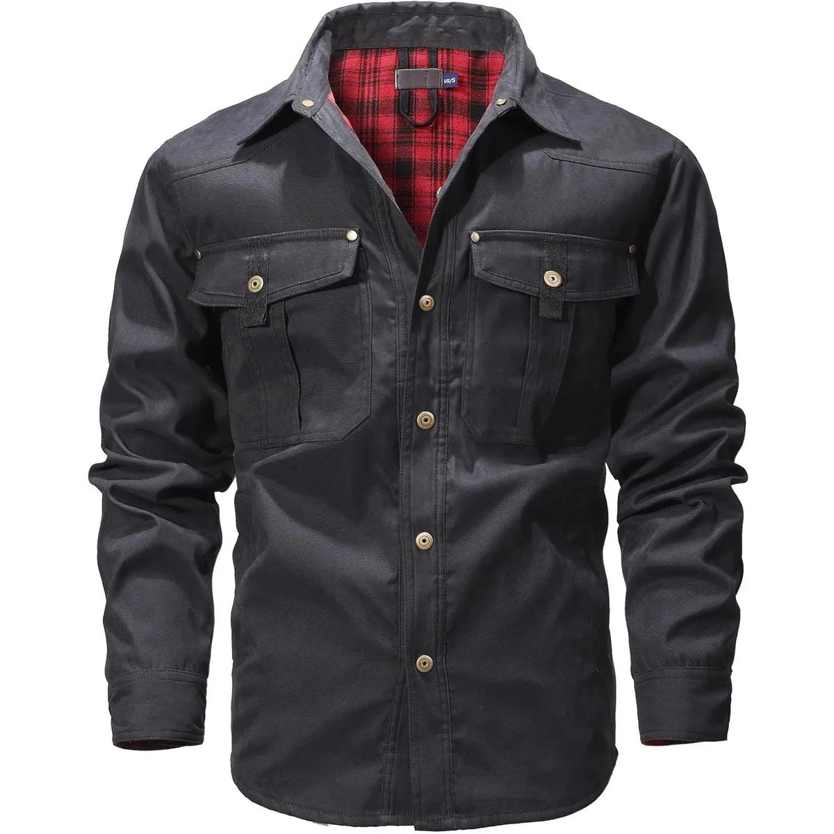 Men's Flannel Lined Shacket Jacket for Outdoors and Casual Wear
